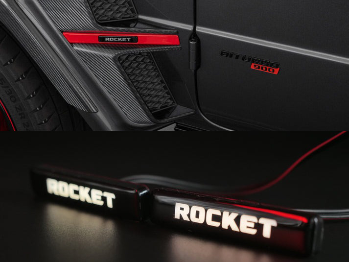 G Wagon LED Fender Emblem Rocket Logo for Mercedes w463a w464 2pcs